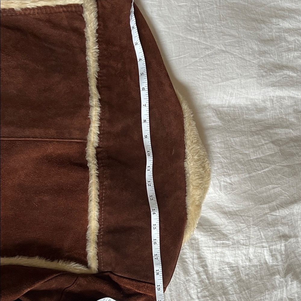 Sears Brown Suede Coat with Cream Shearling - Picture 6 of 8
